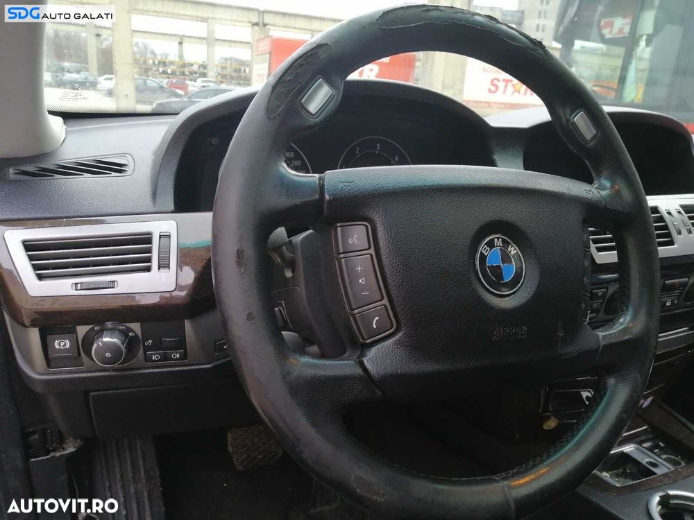 Volan Piele 4 Spite Gol Uzat pentru Retapitare BMW Seria 7 E65 E66 730 Facelift 2001 - 2008 - 4