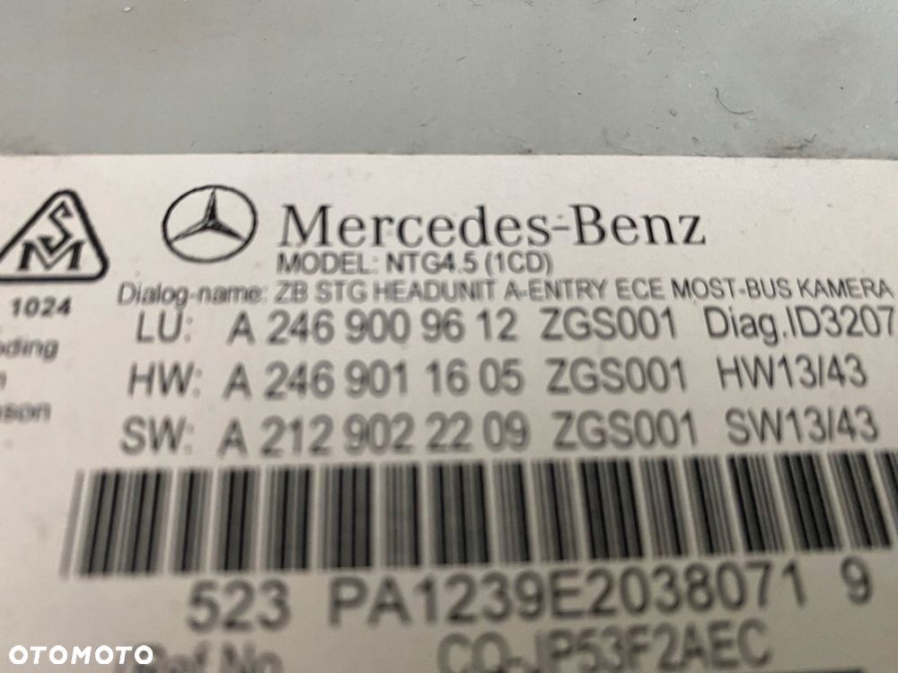 MERCEDES w 246 cla gla radio nawigacja A 2469009612 - 2