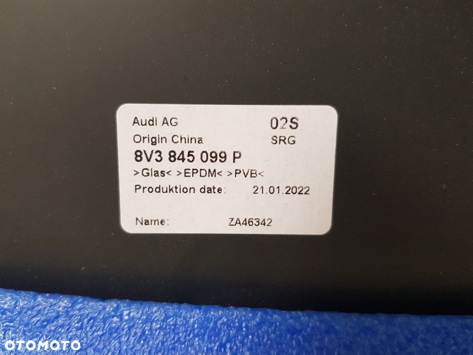 AUDI A3 8V 13- SZYBA PRZEDNIA CZOŁOWA POD KAMERĘ NOWA 8V3845099P - 7