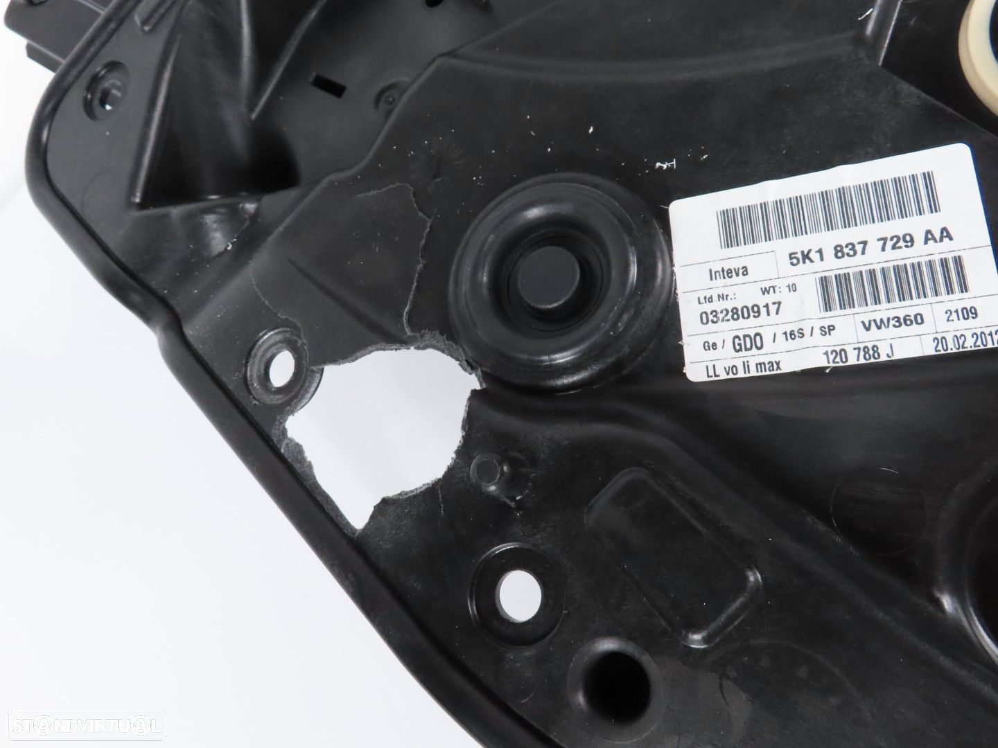 Elevador da Porta sem Motor Esquerdo/Frente Usado / Original VW GOLF VI (5K1) 5K... - 3
