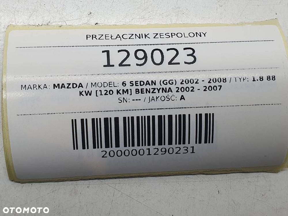 PRZEŁĄCZNIK ZESPOLONY TAŚMA MAZDA 6 GG 1.8 BENZYNA 120KM 17E904 EUROPA - 13