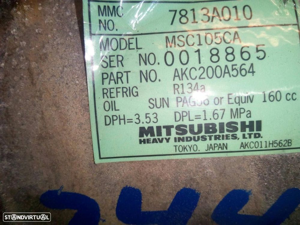 COMPRESSOR DE AR CONDICIONADO MITSUBISHI GRANDIS NA0W - 1