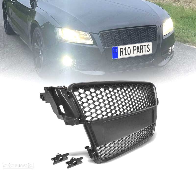 GRELHA FRONTAL AUDI A5 07-11 LOOK RS PRETA - 1
