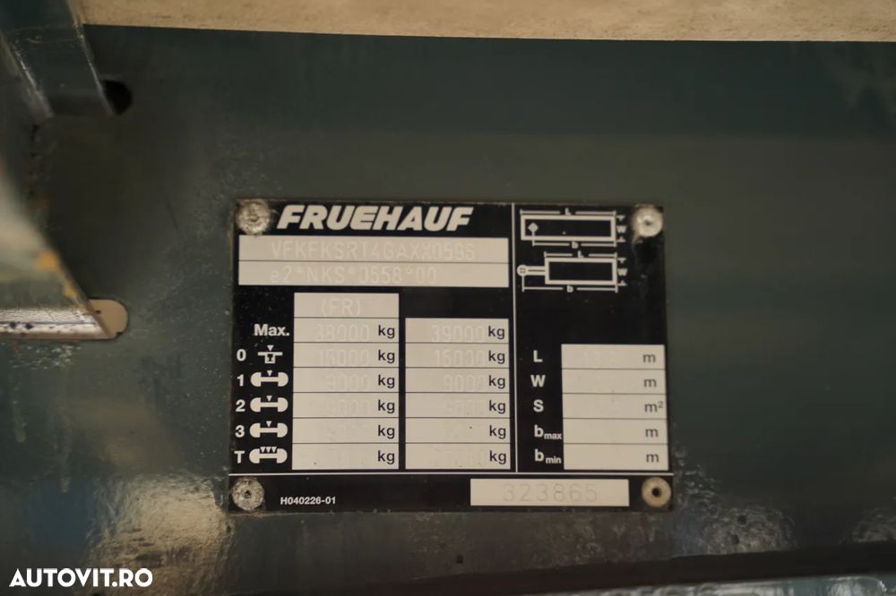 Fruehauf ONTAINER / DHOLLANDIA LIFT / 2x AXE RIDICATIVE / PODEA RESISTENTĂ / SAF / OBLOANĂ RULANTĂ - 23