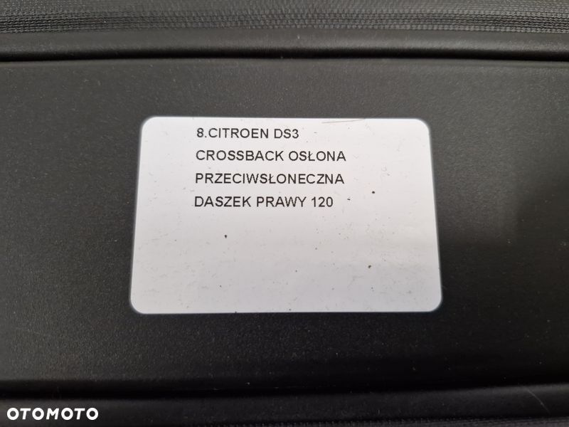 CITROEN DS3 CROSSBACK OSŁONA PRZECIWSŁONECZNA DASZEK PRAWY - 2