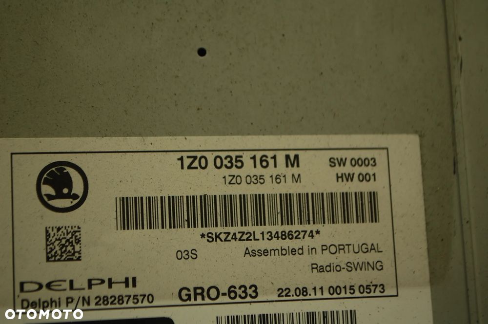 RADIO FABRYCZNE DELPHI 1Z0035161M SKODA OCTAVIA II LIFT - 4