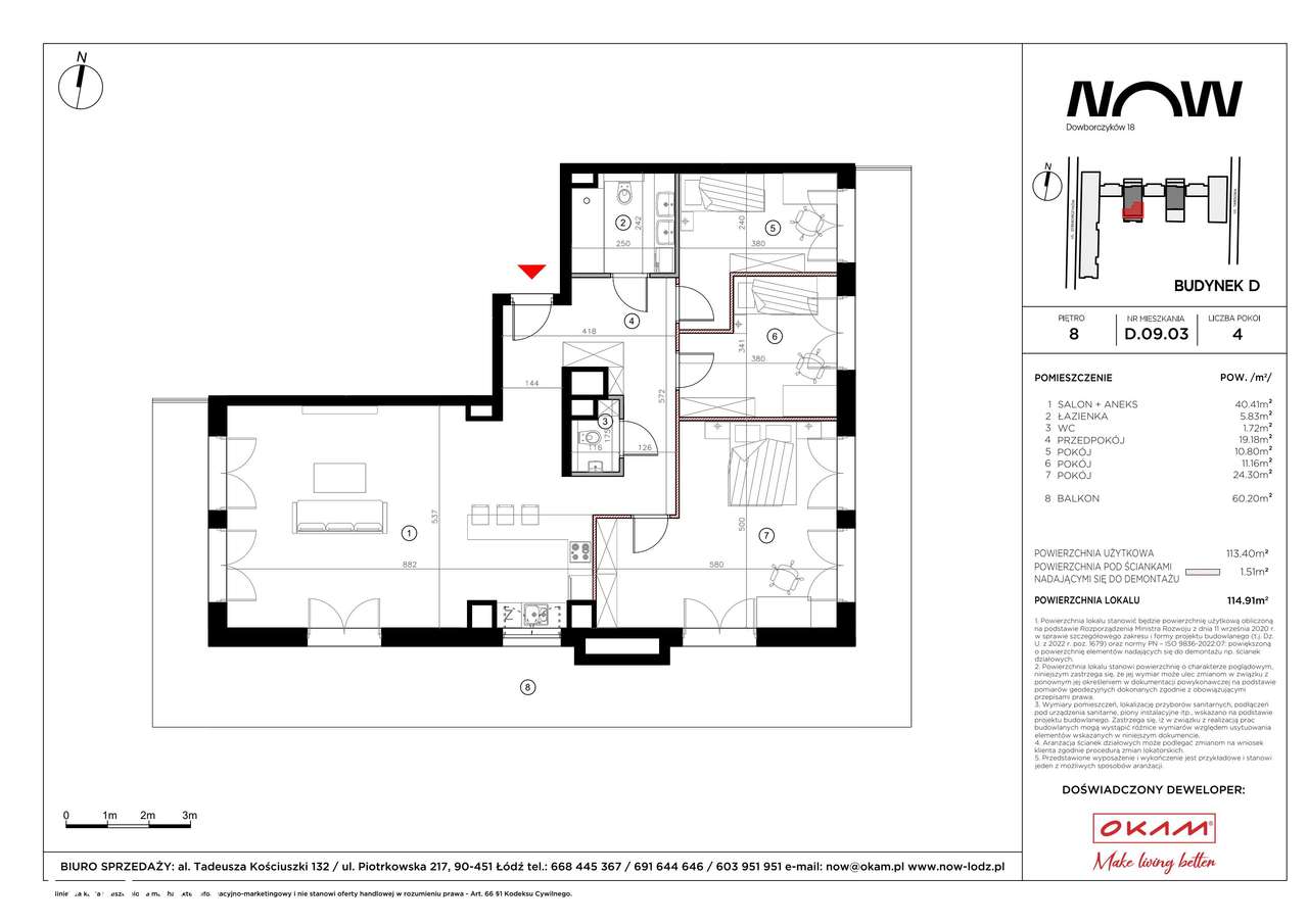 4-pokojowe mieszkanie 110m2 + balkon Bez Prowizji - Pełny obrazek: 2/8