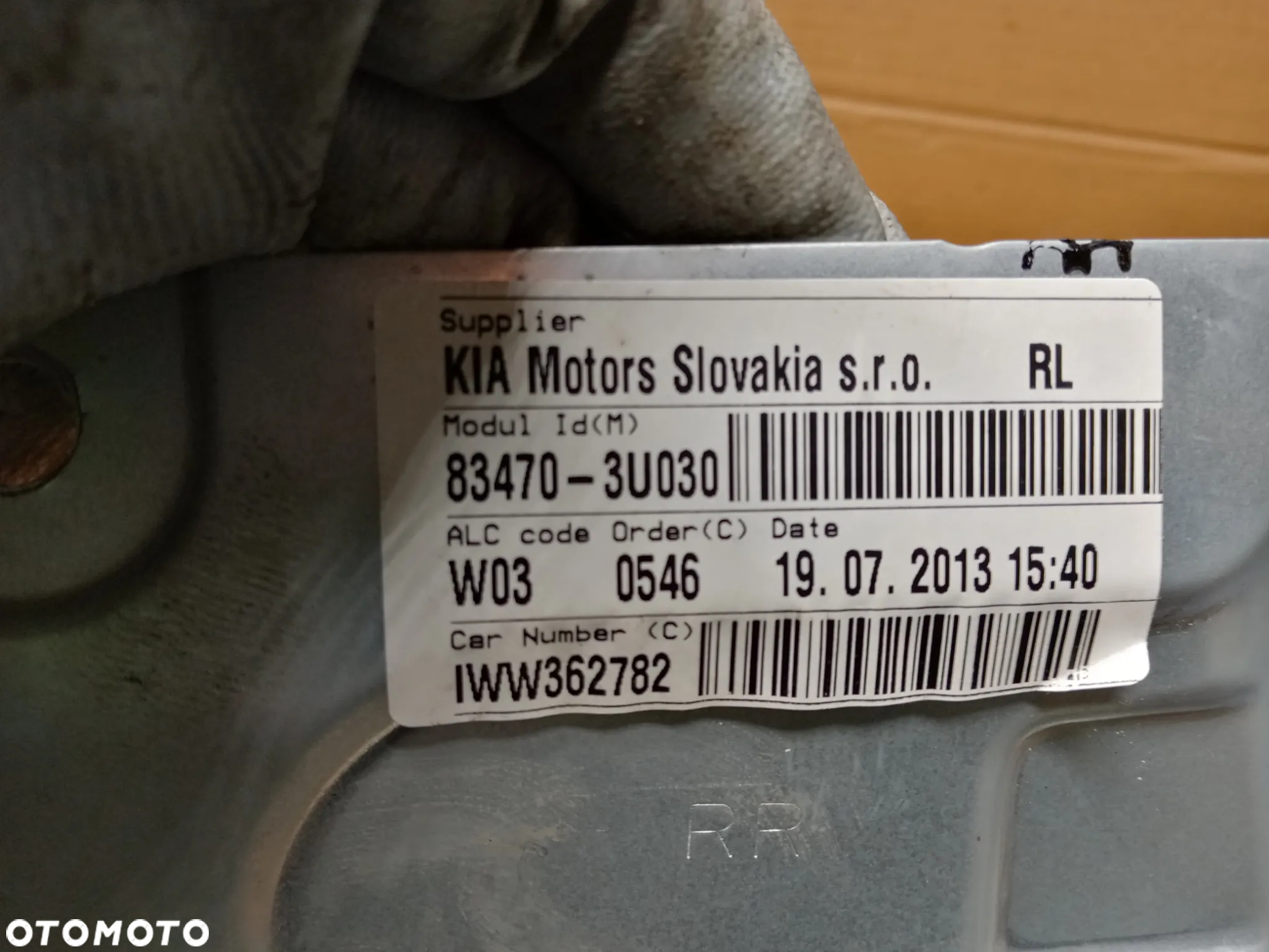 Mechanizm podnośnik szyby lewy tył Kia Sportage III 83470-3U030 - 5