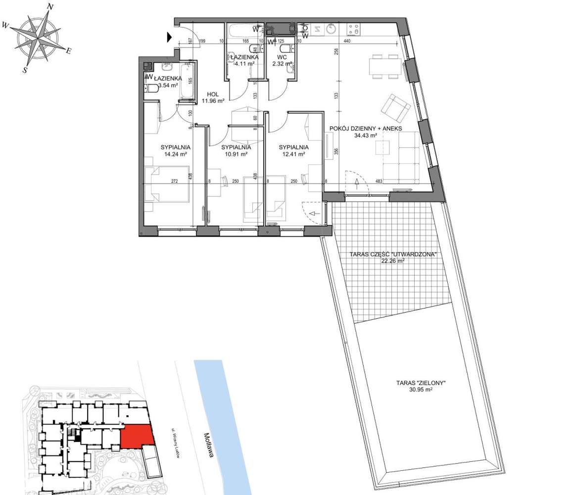 Apartament z frontowym widokiem na Motławę