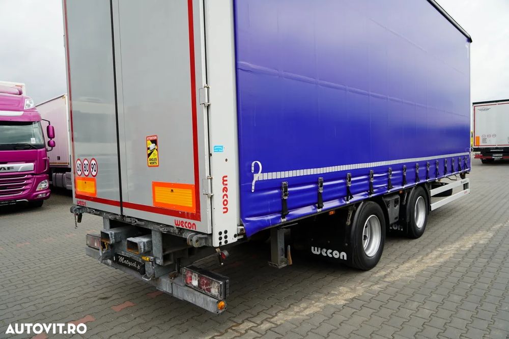 Wecon REMORCA - 7,7 M / AXĂ CULISANTĂ / ACOPERIȘ CULISANT / ȘINGURI CĂRUCIOR / SAF - 14