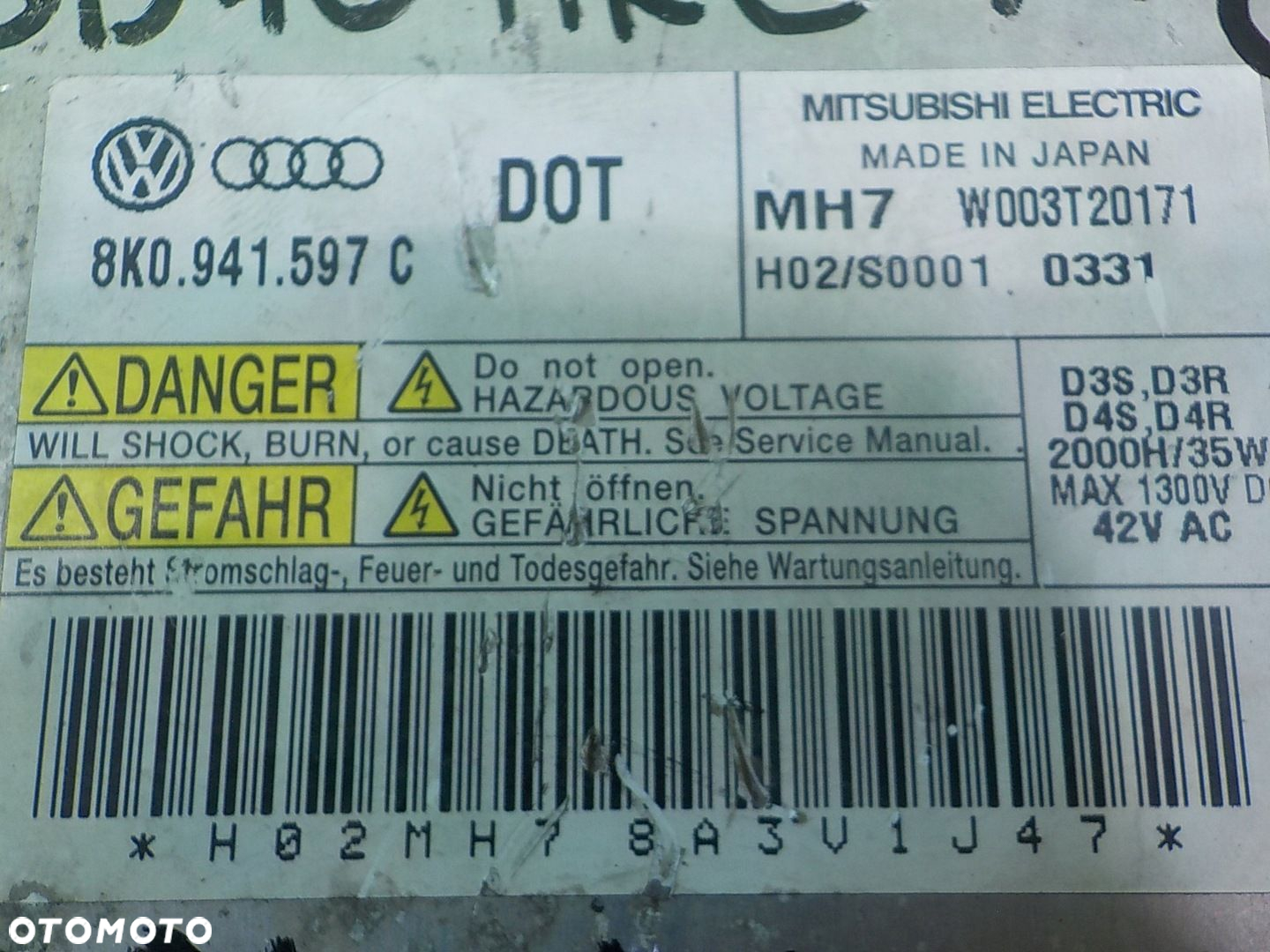 AUDI A6 C6 2.0 TDI AUT 10r SEDAN 4D przetwornica prawa przod 8K0941597C - 4