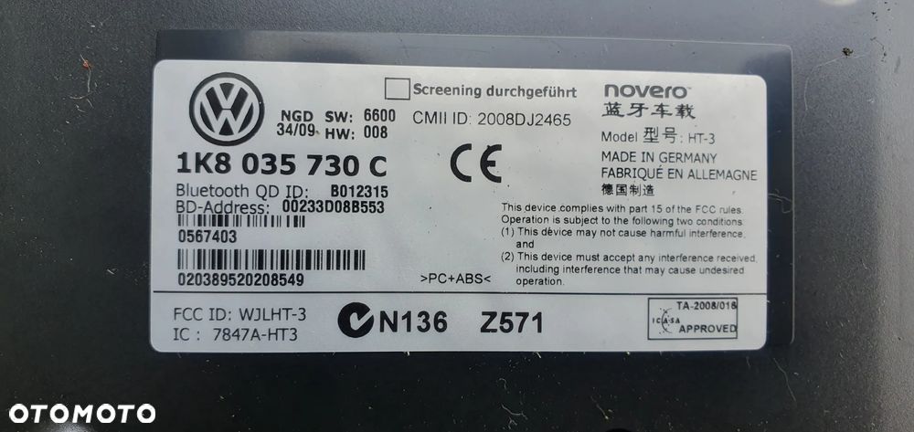 Moduł sterownik bluetooth VW Passat B6 1K8035730C - 6
