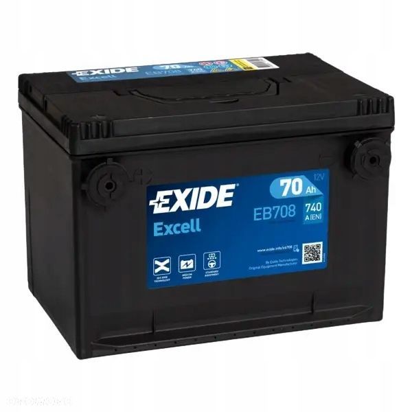 Akumulator Exide Excell 70Ah 740A EB708 L - 1