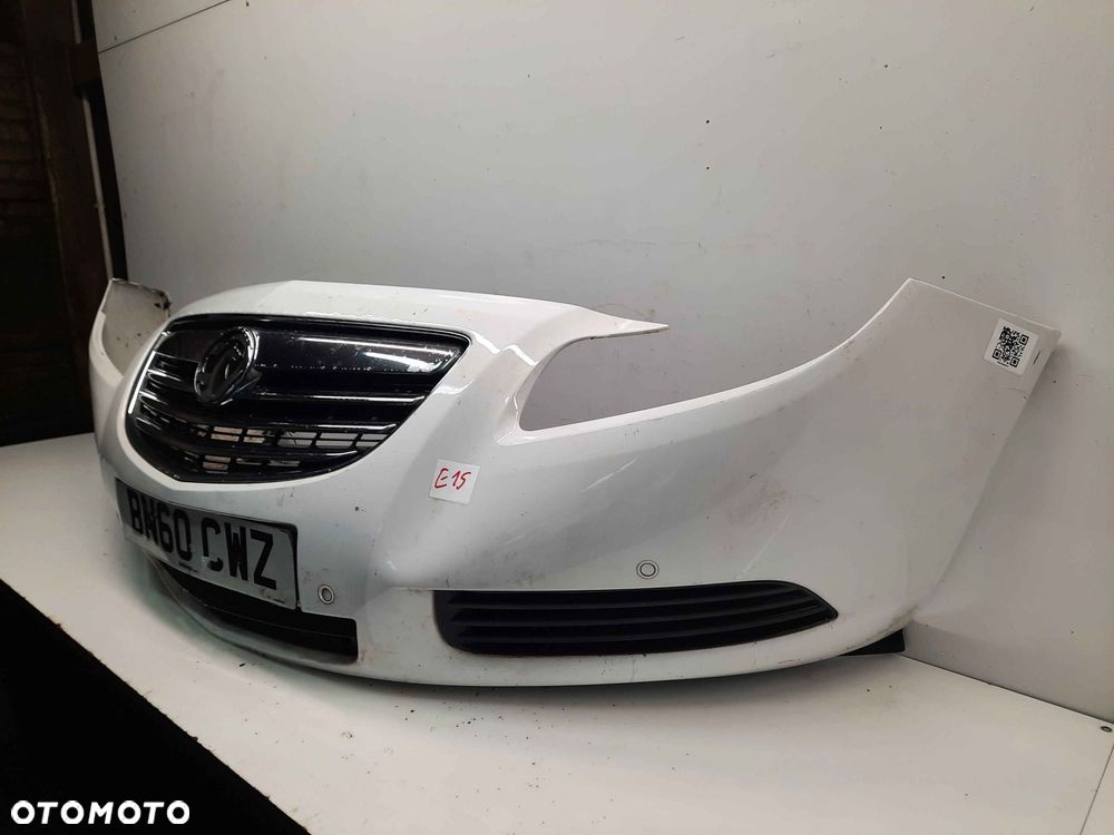 } ZDERZAK PRZÓD PRZEDNI OPEL INSIGNIA A I 1 Z40R BIAŁY PDC CZUJNIKI - 3