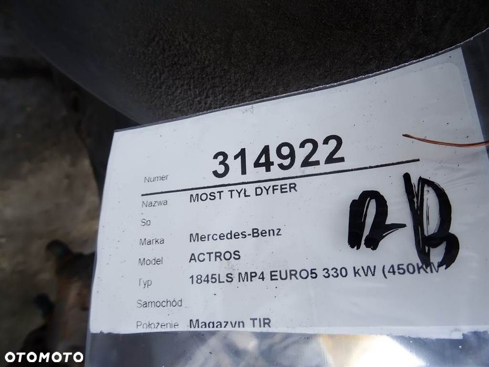 MOST TYŁ DYFER  MERCEDES-BENZ ACTROS MP4 / MP5 2011 - 2022 1845 L 330 kW [449 KM] 4x2 2011 - 16