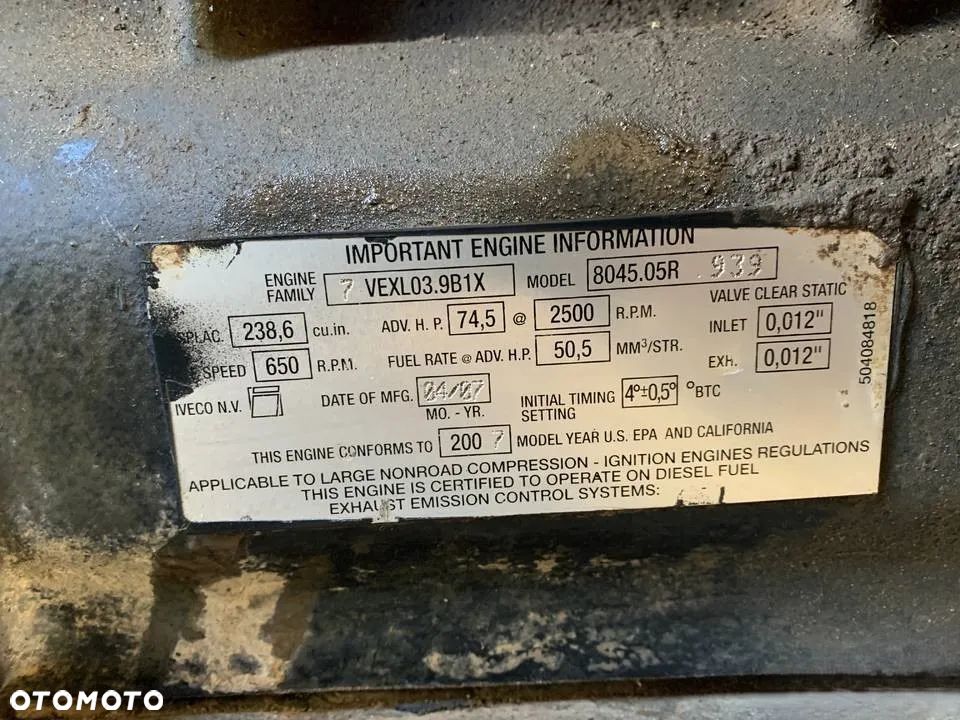 SILNIK IVECO typ. 8045.05R NEW HOLLAND TD80D - 1