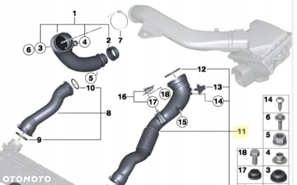 RURA wąż turbo intercoolera BMW F20 F30 F34 F32 F34 X3 F25 X4 F26 35i N55 - 3