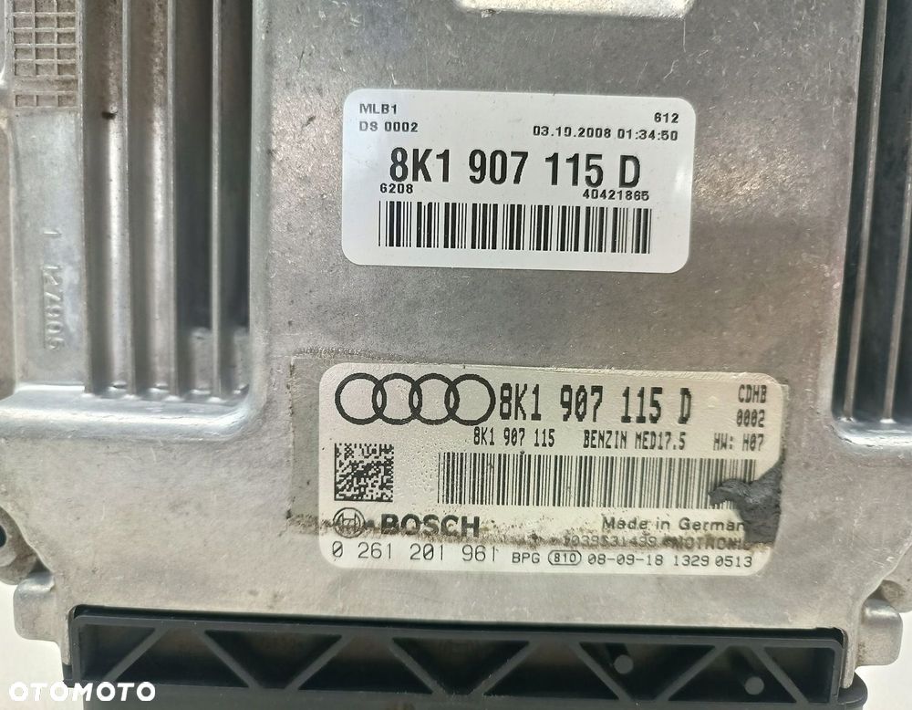 KOMPUTER SILNIKA STEROWNIK AUDI A4 B8 1.8 TFSI 8K1907115D 0261201961 - 2