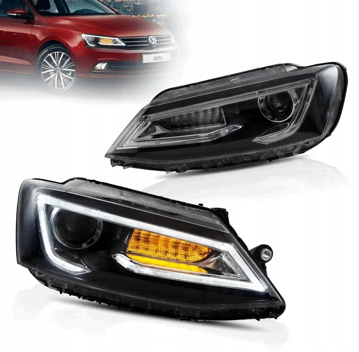 Reflektory Lampy kpl Vland Led Neon Tuning Black VW Jetta VI 5c 6 2010-2018 - 3