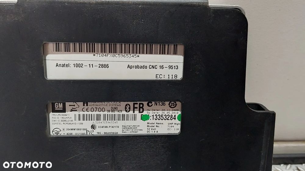 MODUŁ BLUETOOTH OPEL ASTRA IV 4 J NR 13353284 - 2