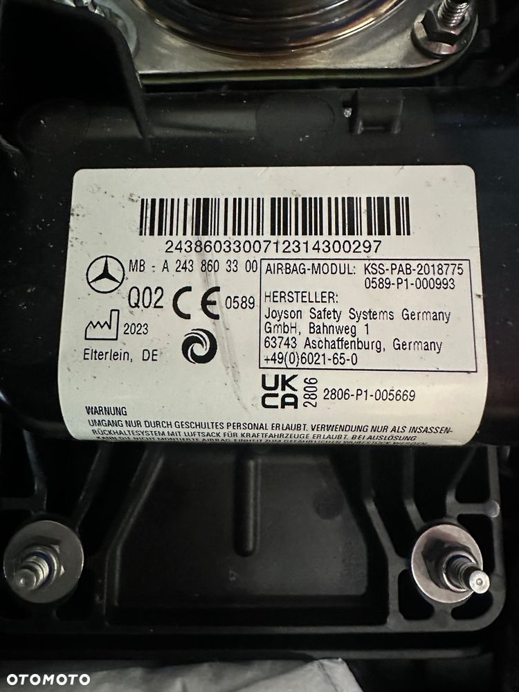 KOMPLETNA KONSOLA Z AIRBAG MERCEDES-BENZ EQB NIEREGENEROWANA - 8