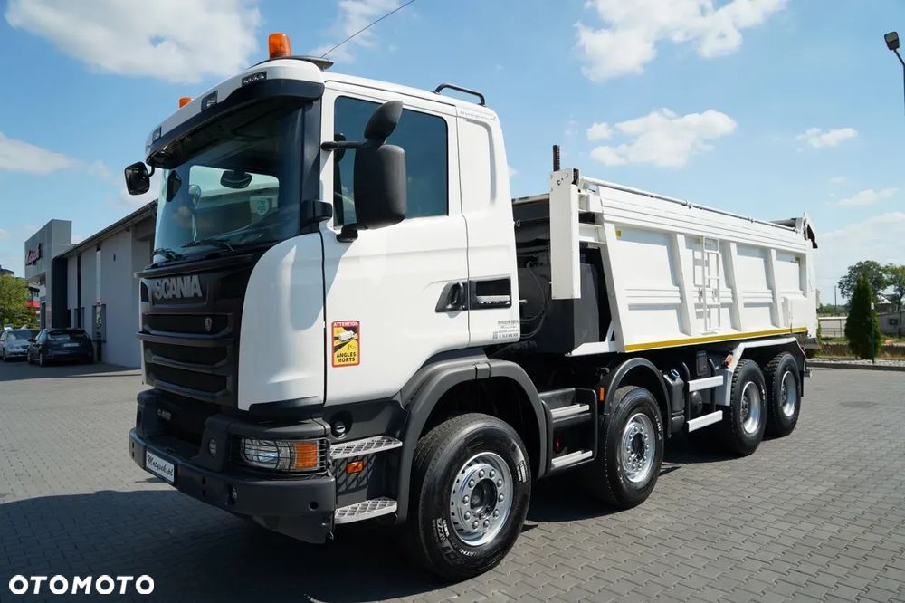 Scania G 410 / 8X4 / ZABUDOWA SAMOWYŁADOWCZA DO ASFALTU / 2X HYDROKLAPA / DACH HYDRAULICZNY / POD ROZŚCIEŁACZ - 2