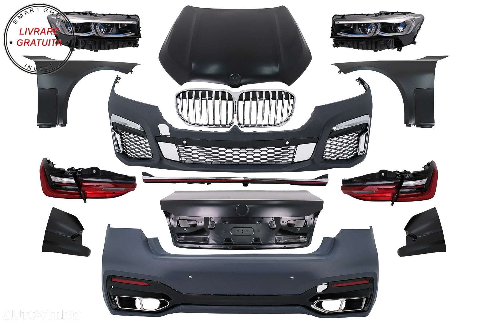 Pachet Exterior Complet BMW Seria 7 Series F01 (2008-2015) Conversie la G12 Faceli- livrare gratuita - 1