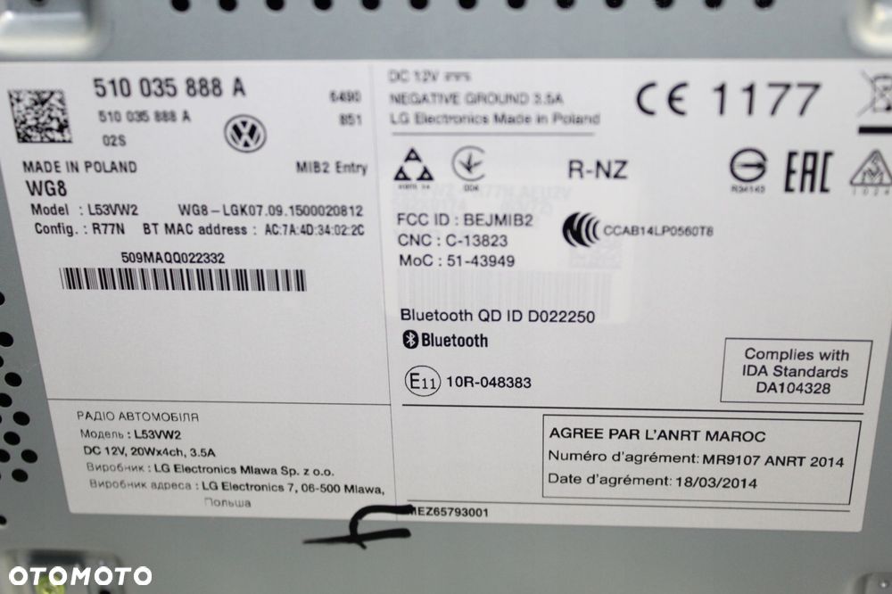 VW TOURAN PASSAT B8 RADIO FABRYCZNE NAWIGACJA NOWE - 2