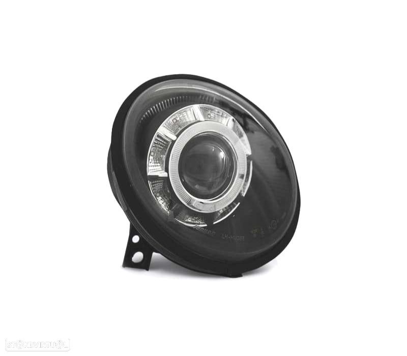 FARÓIS COM LUZ DIURNA LED PARA VOLKSWAGEN VW LUPO 98+ FUNDO PRETO - 4