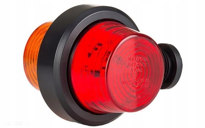 LAMPA OBRYSOWA LED OLD SCHOOL KRÓTKA POMARAŃCZOWO - CZERWONA 12/24V - 2