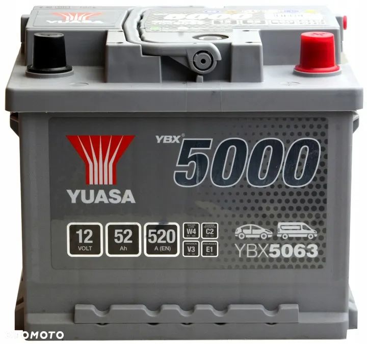 Akumulator Yuasa YBX5063 52Ah 520A P+ 12V - 1