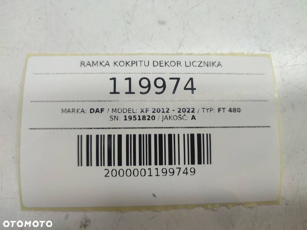RAMKA KOKPITU DEKOR LICZNIKA DAF XF 106 1951820 EUROPA LIFT 2021 - 8