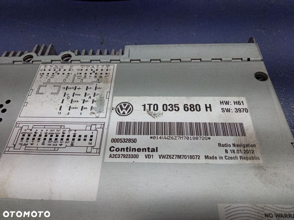 VW PASSAT B7 RADIO NAWIGACJA WYŚWIETLACZ 1T0035680H - 8