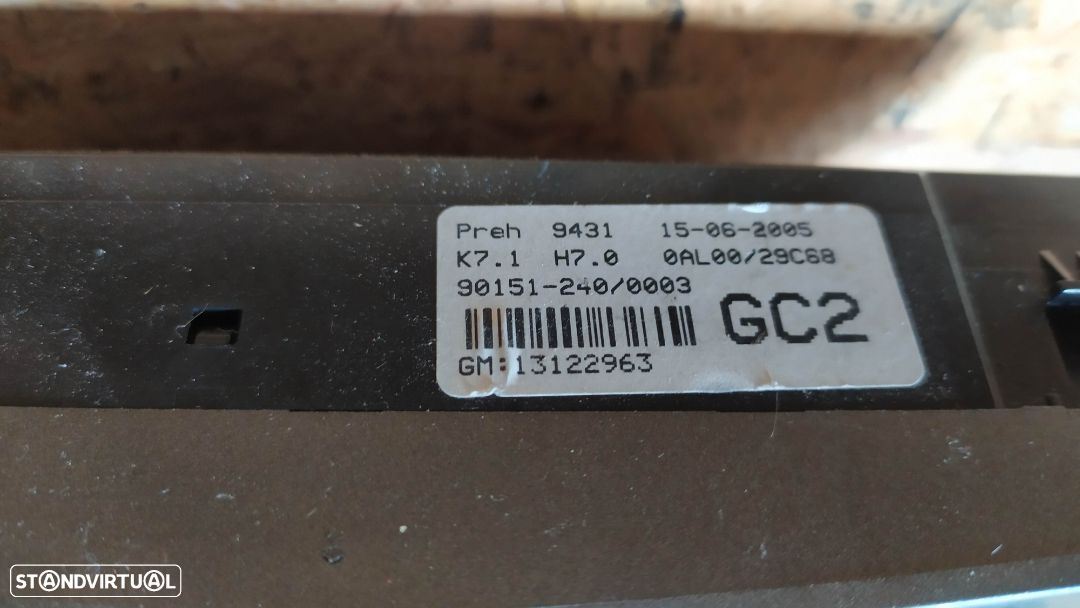 COMANDO SOFAGEM AC OPEL ASTRA H - 13122963 13201300 - 2