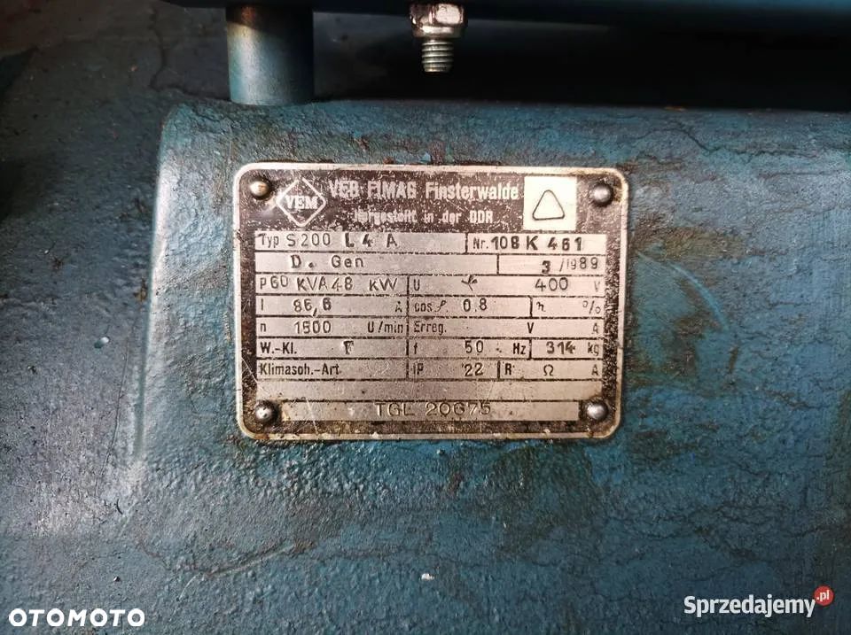 Agregat Prądotwórczy Generator VEB FIMAG S200 L4 60KVA Na Kołach - 4