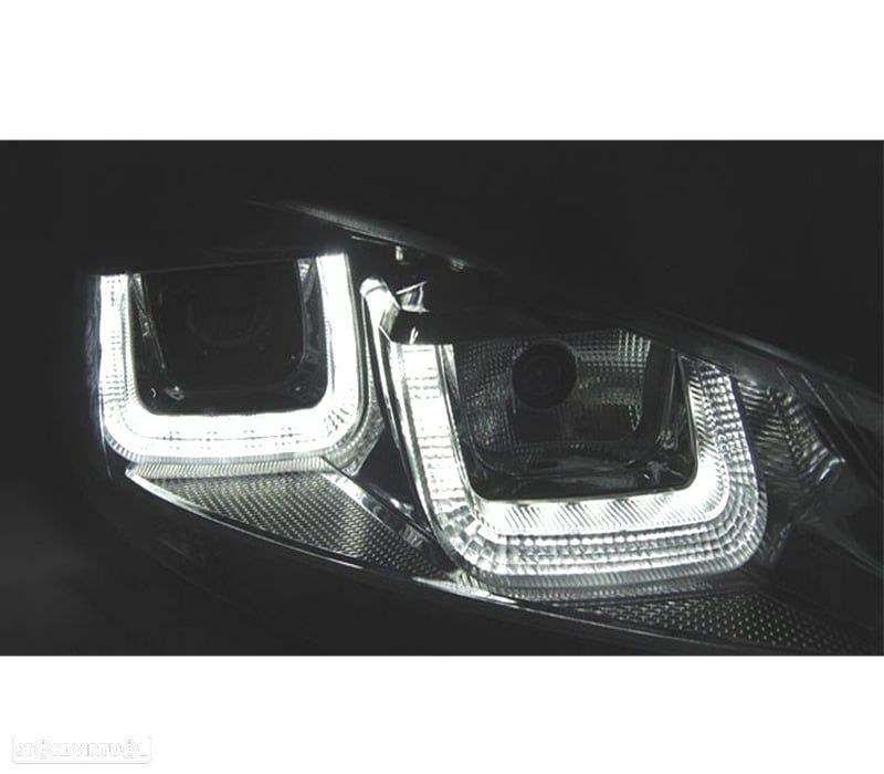 FARÓIS FRONTAIS VOLKSWAGEN VW GOLF VI LIMOUSINE 08-13 FUNDO PRETO - 2