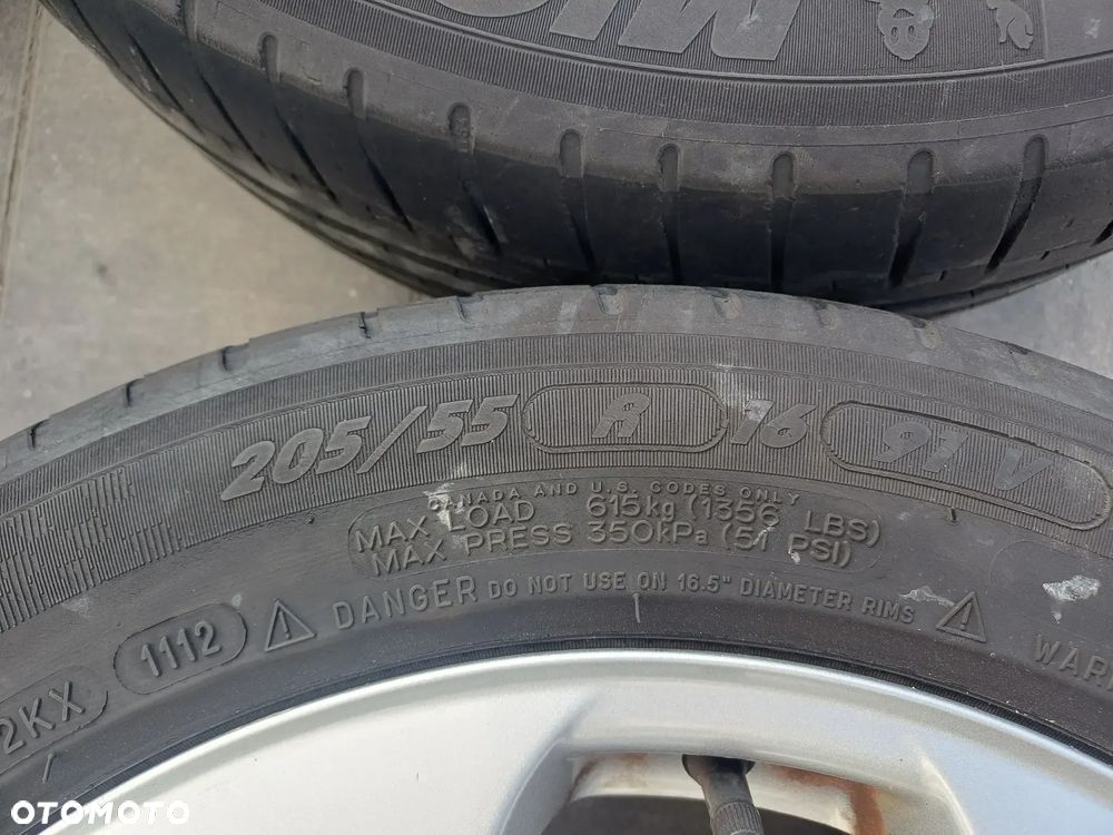 FELGI Z OPONAMI KOŁA ALUMINIOWE AUDI VW SKODA SEAT R16 5X112 7J ET42 57,1 mm OPONY MICHELIN 205/55 R16 LATO NR37 - 8