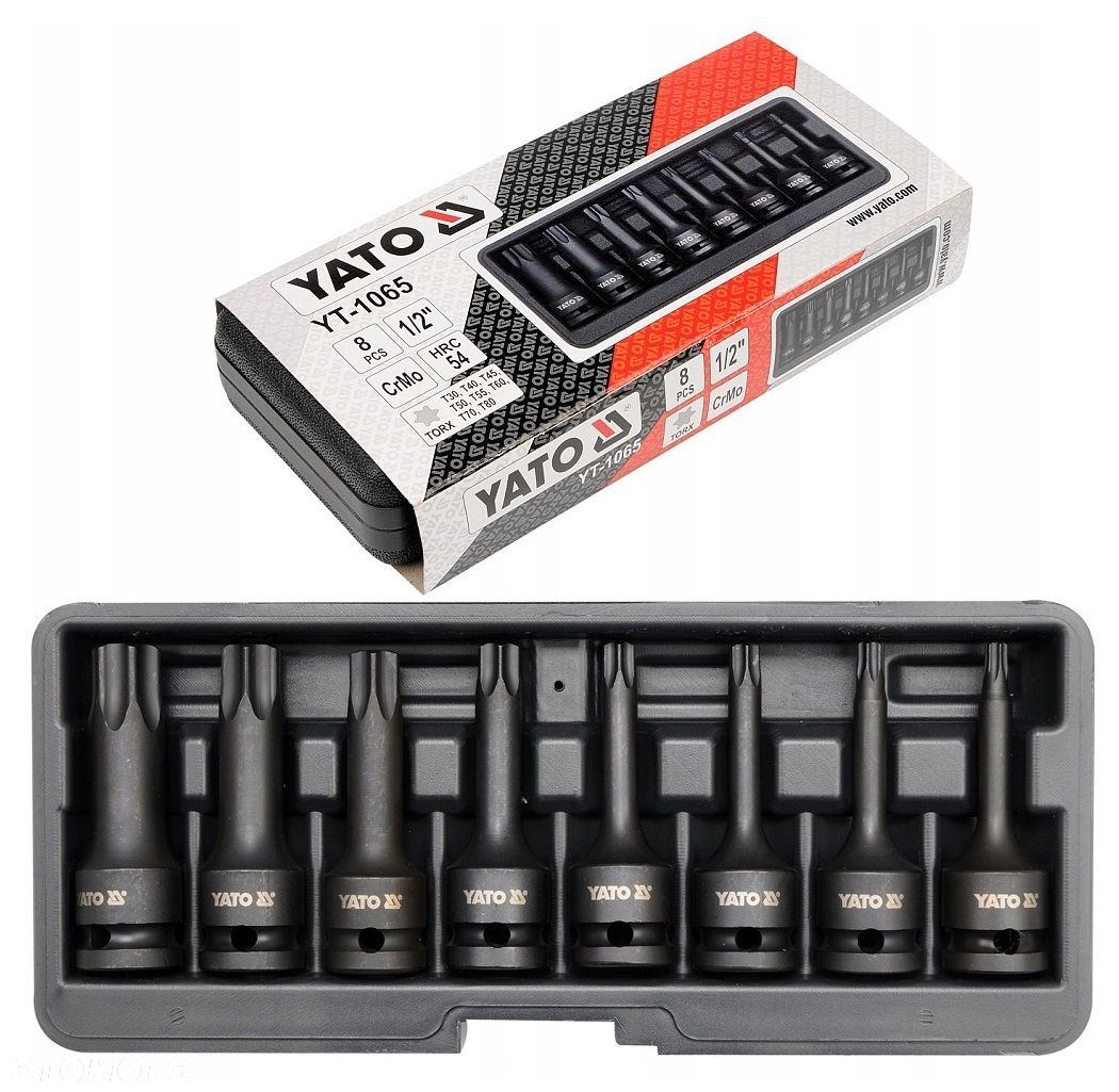 YATO YT-1065 ZESTAW KLUCZY UDROWYCH TRZPIENIOWYCH NASADEK TORX 1/2" T30-T80 - 7