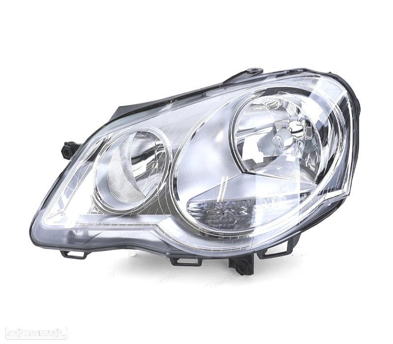 FAROL ESQ OPTICAS PARA VOLKSWAGEN VW POLO VI 05-09 CROMO - 1