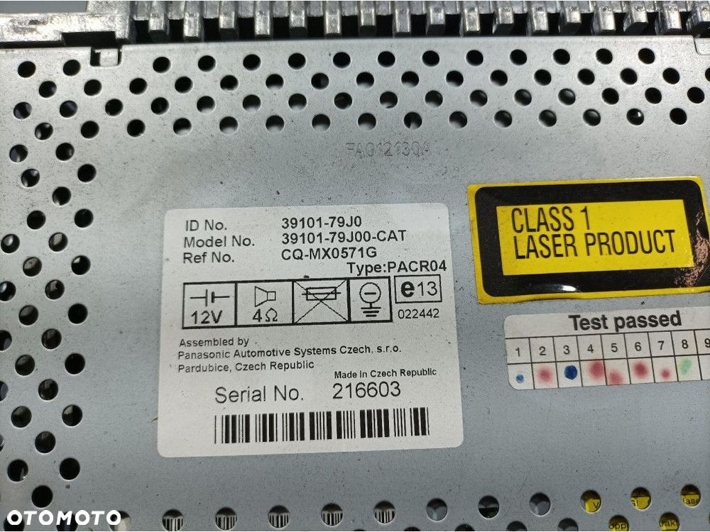 FIAT SEDICI SUZUKI SX4 RADIO RADIOODTWARZACZ CD 39101-79J0 - 6