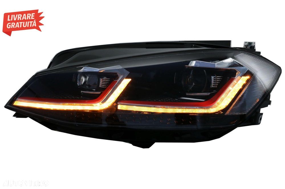 Faruri LED VW Golf 7.5 VII (2017+) GTI Look cu Semnal Dinamic- livrare gratuita - 12