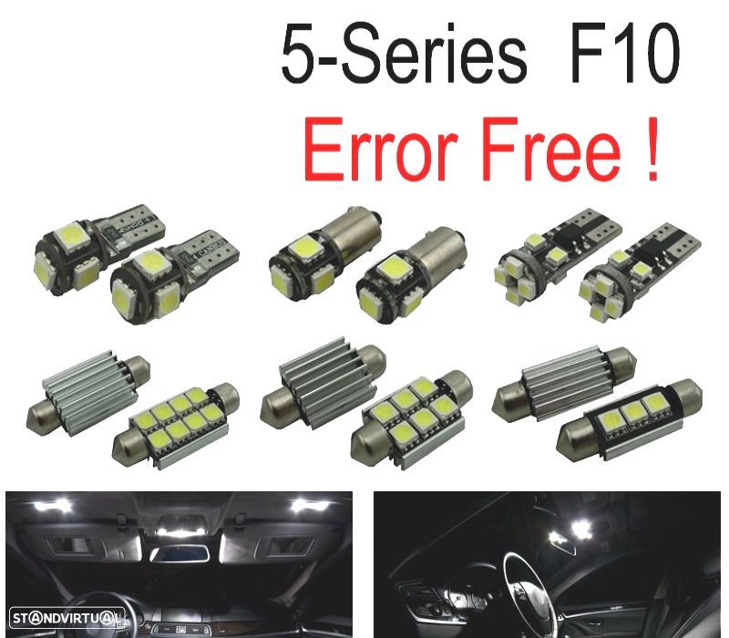 KIT COMPLETO DE 20 LAMPADAS LED INTERIOR PARA BMW SERIE 5 F10 520I 528I 530I 535I 550I M5 11-16 - 1