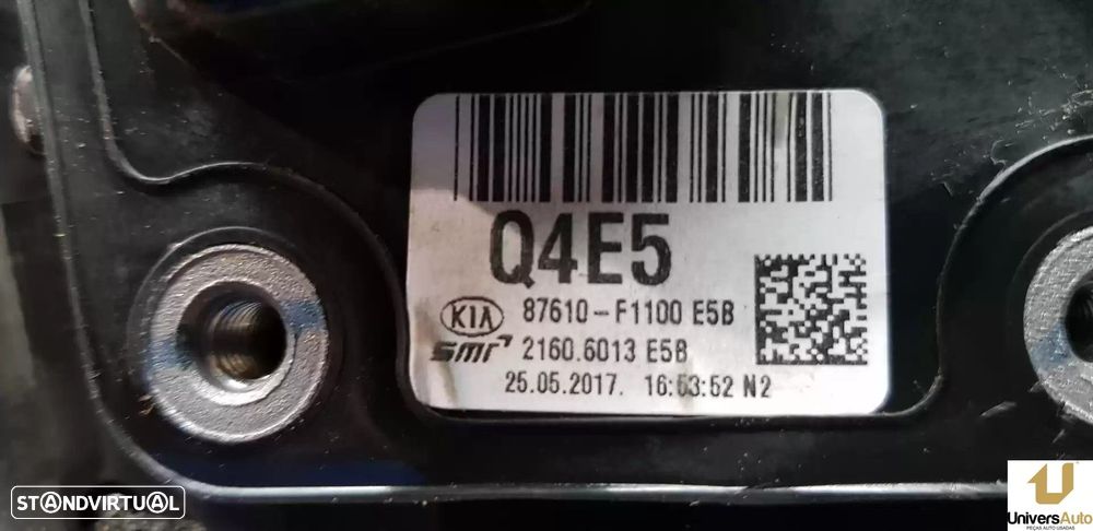 ESPELHO RETROVISOR ESQUERDO KIA SPORTAGE 2017 -87610F1100 - 1