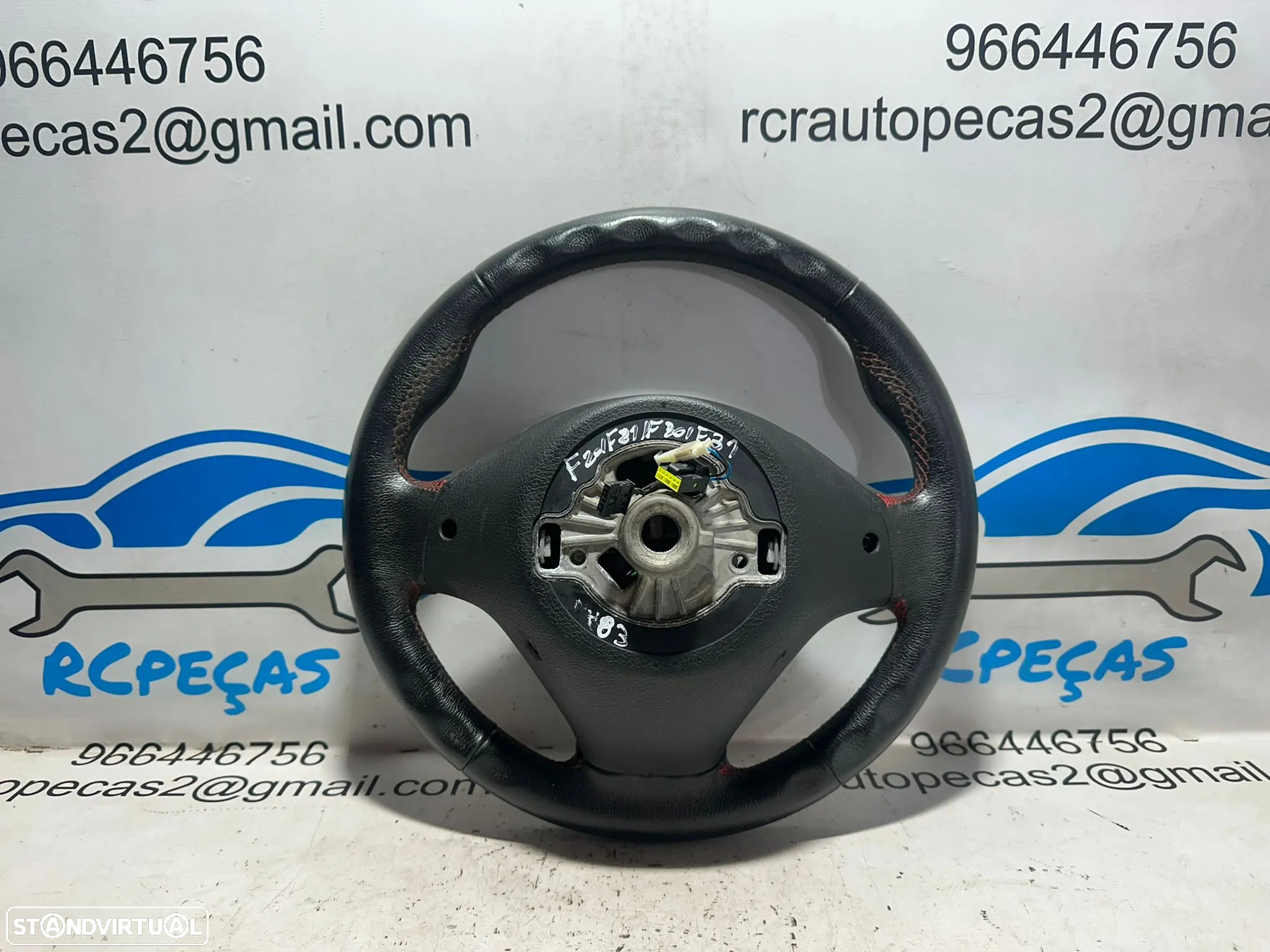 .Volante Airbag Multifunções Comandos Original BMW Serie 1 3 Pele Costura Bordado Vermelho 62560011E - 5