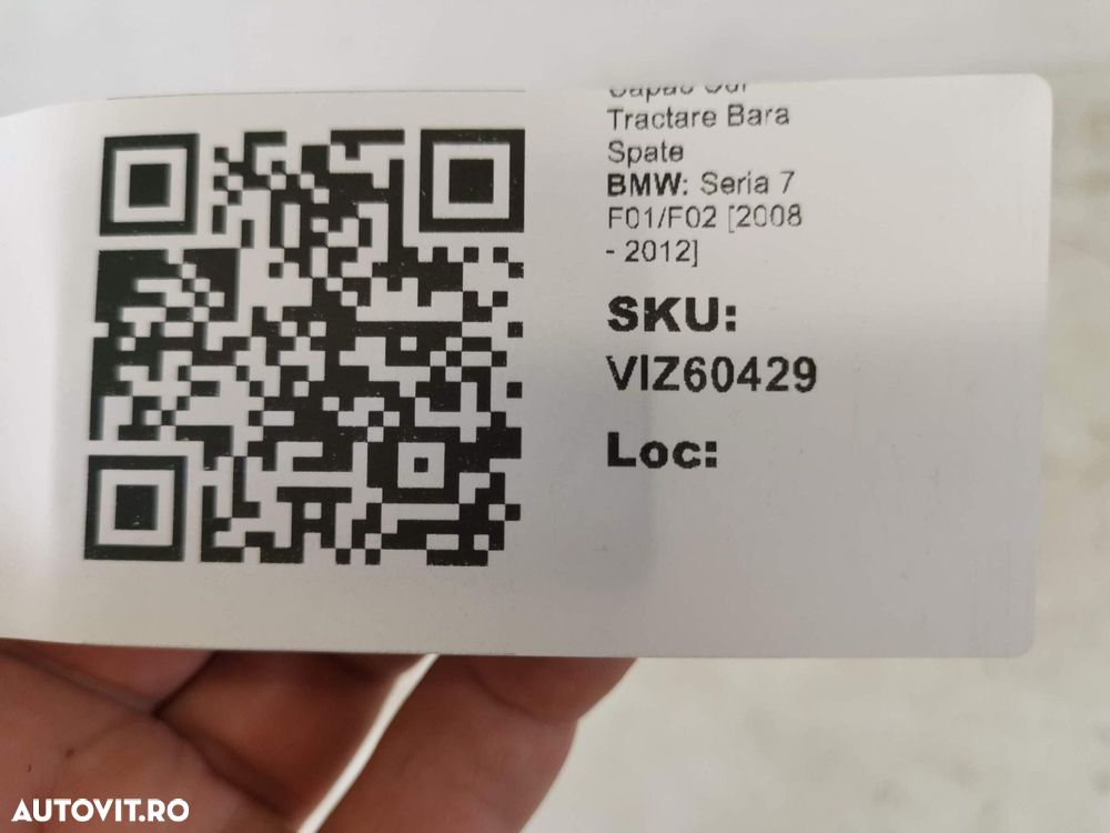 Capac Cui Tractare Bara Spate BMW Seria 7 F01/F02 2008 2009 2010 2011 - 4