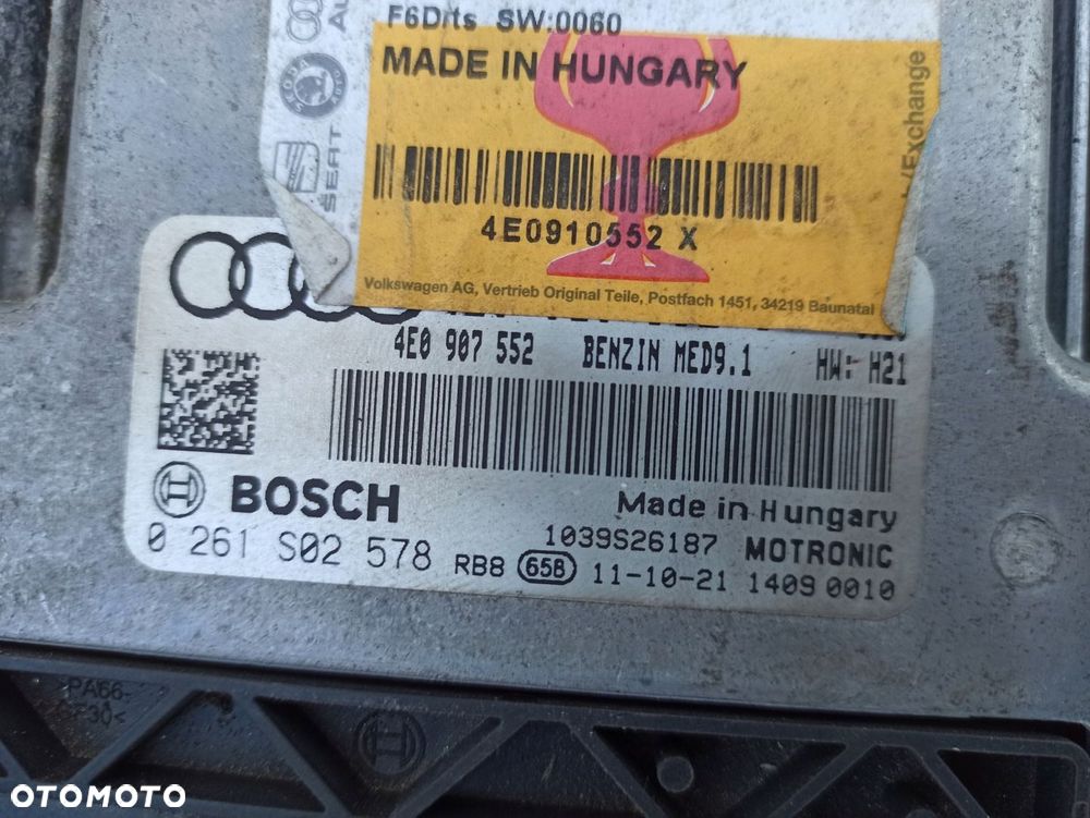 AUDI A8 D3 S8 5.2 FSI V10 BSM KOMPUTER SILNIKA STEROWNIK ECU 4E0910552X - 4