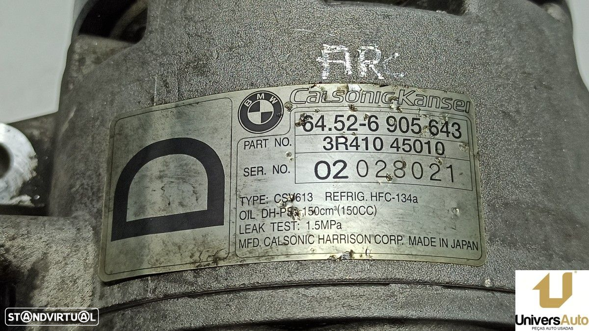 COMPRESSOR DE AR CONDICIONADO BMW SERIE 3 COMPACT (E46) 320TD - 6