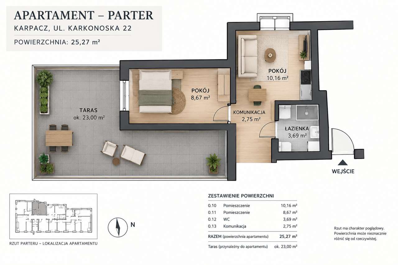 Mieszkanie na sprzedaż, 2 pokoje, 25 m², Karpacz