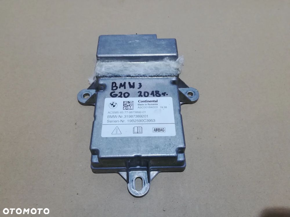 Sterownik airbag BMW 3 G20 31987389201 - 1