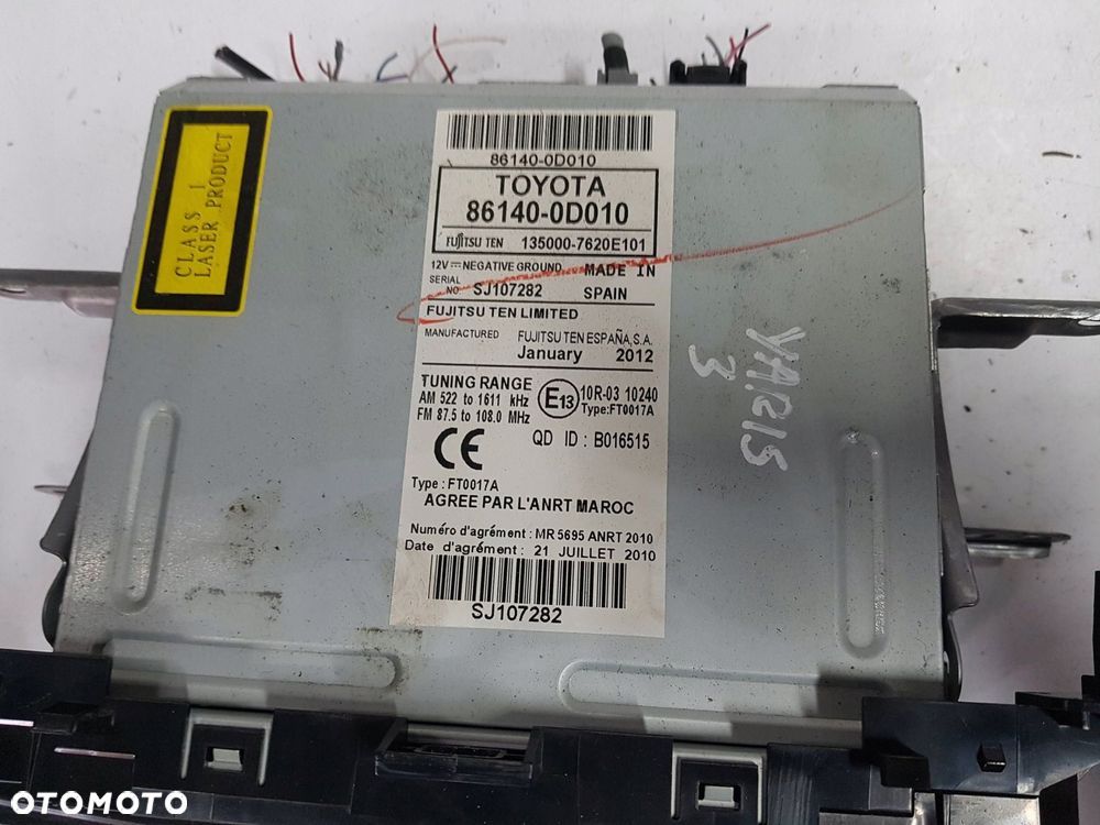 TOYOTA YARIS III 3 11-14r RADIO NAWIGACJA 86140-0D010 - 4